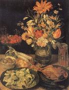 Georg Flegel Still Life with Flowers and Food France oil painting artist